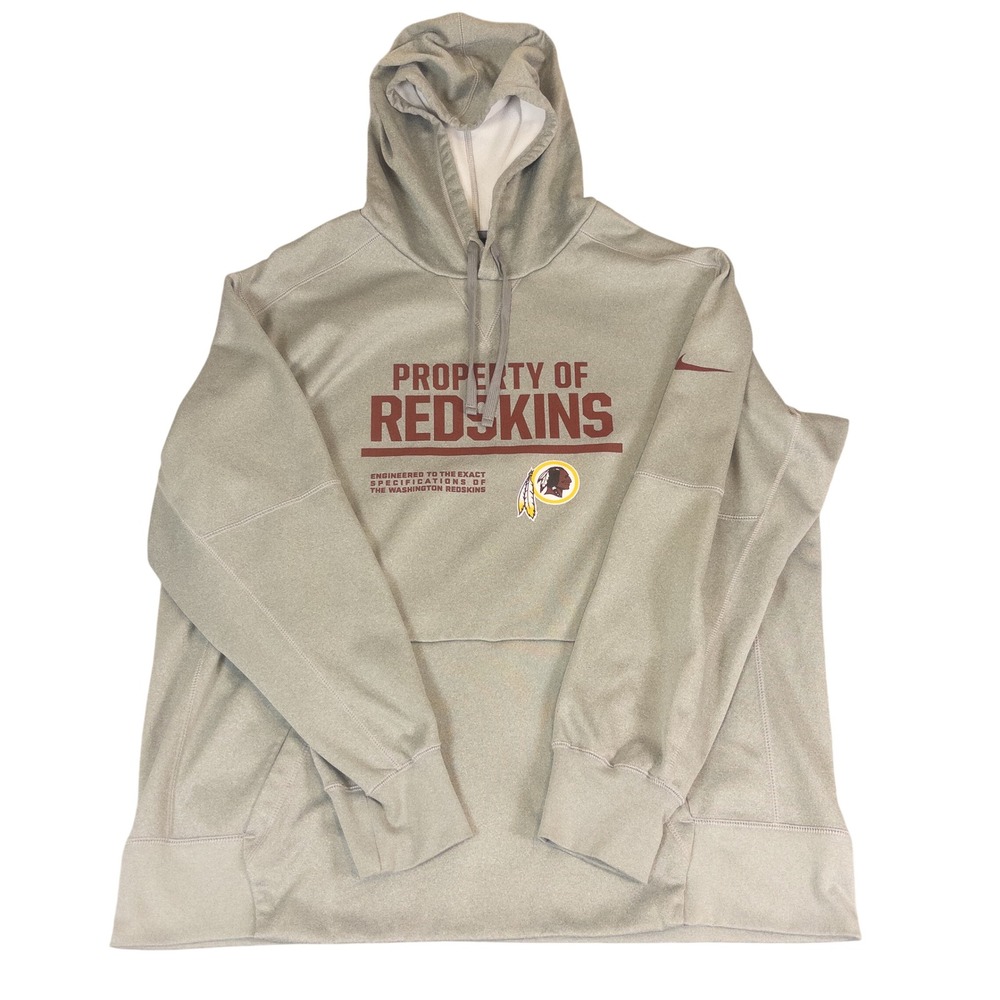Nike Therma-FIT Washington Redskins Pullover Hoodie Gray Mens XXL Sweatshirt